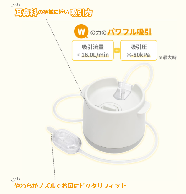力ジョンの電動鼻吸い器シュポットの吸引力